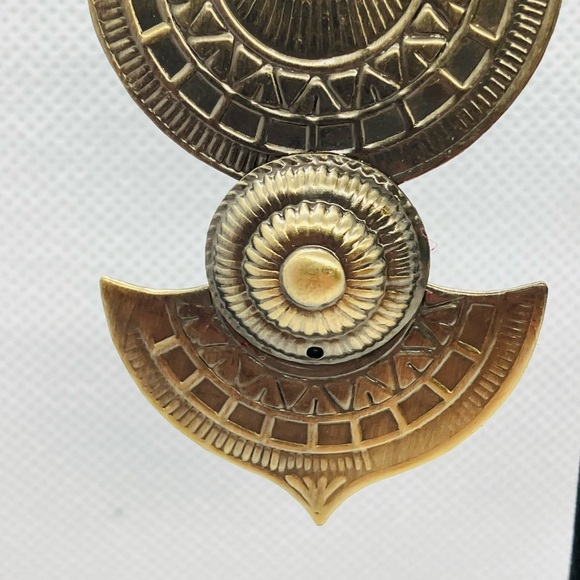 Vintage Bronze Metal Elegant Design Post Dangle Earrings A-19 - Picture 6 of 11